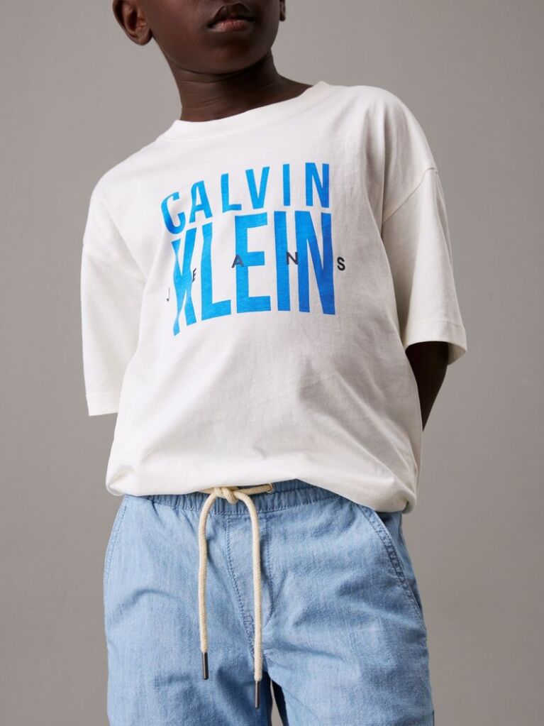 Blue Relaxed Chambray Chino Trousers  Boys