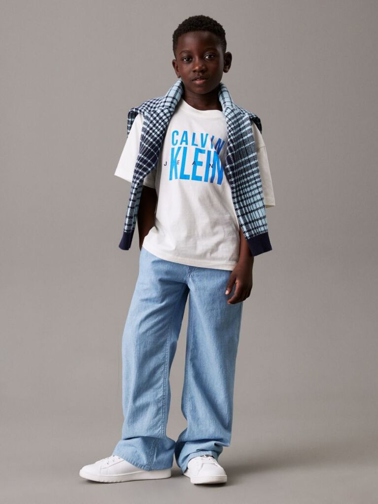 Blue Relaxed Chambray Chino Trousers  Boys