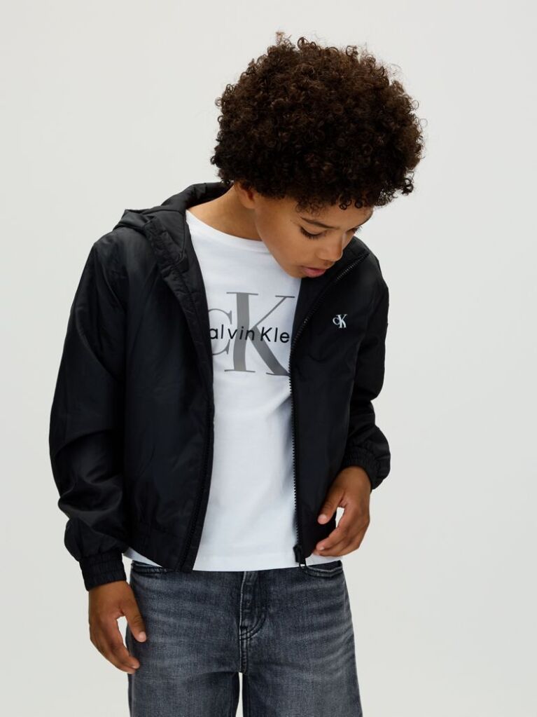 Black Hooded Harrington Jacket  Boys