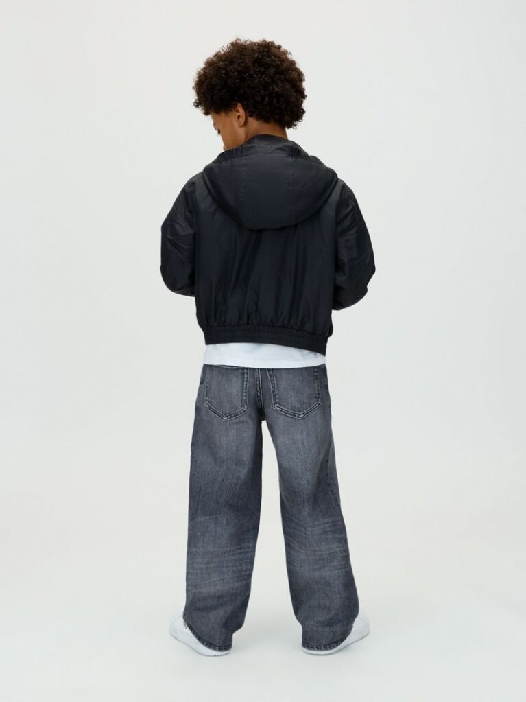 Black Hooded Harrington Jacket  Boys