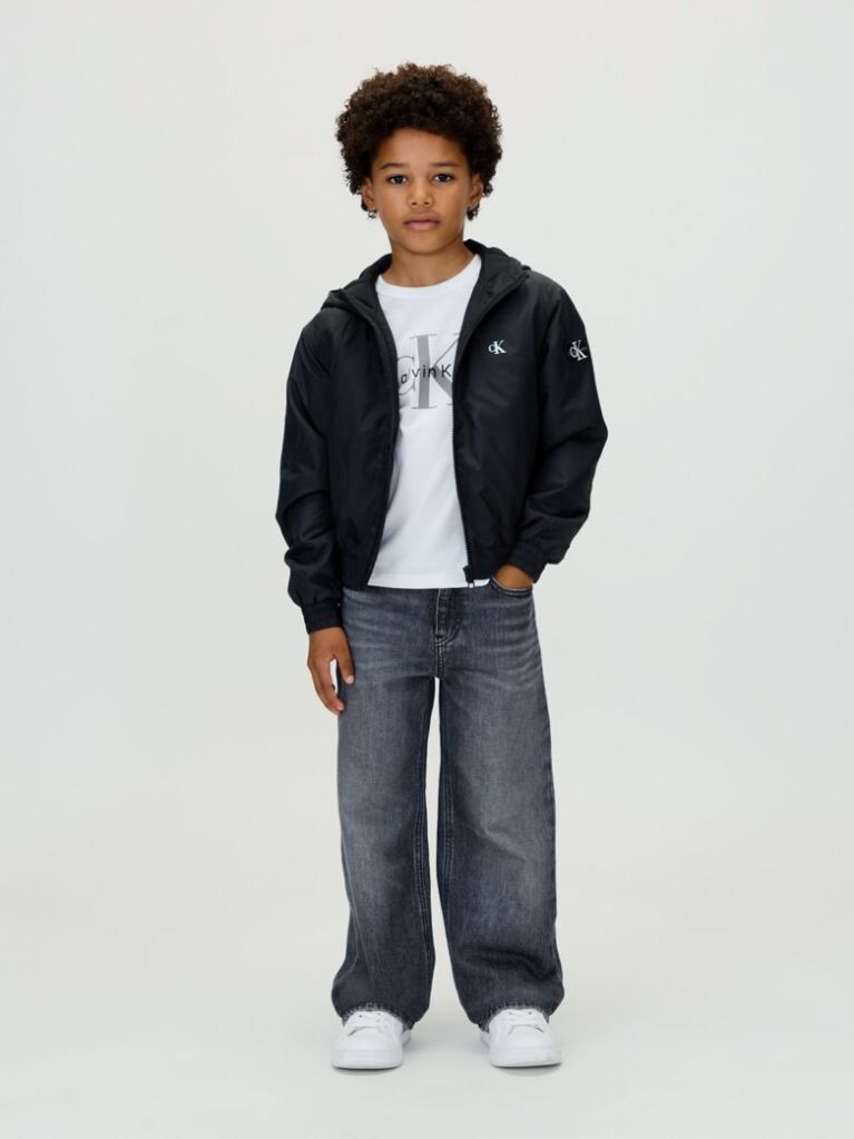 Black Hooded Harrington Jacket  Boys