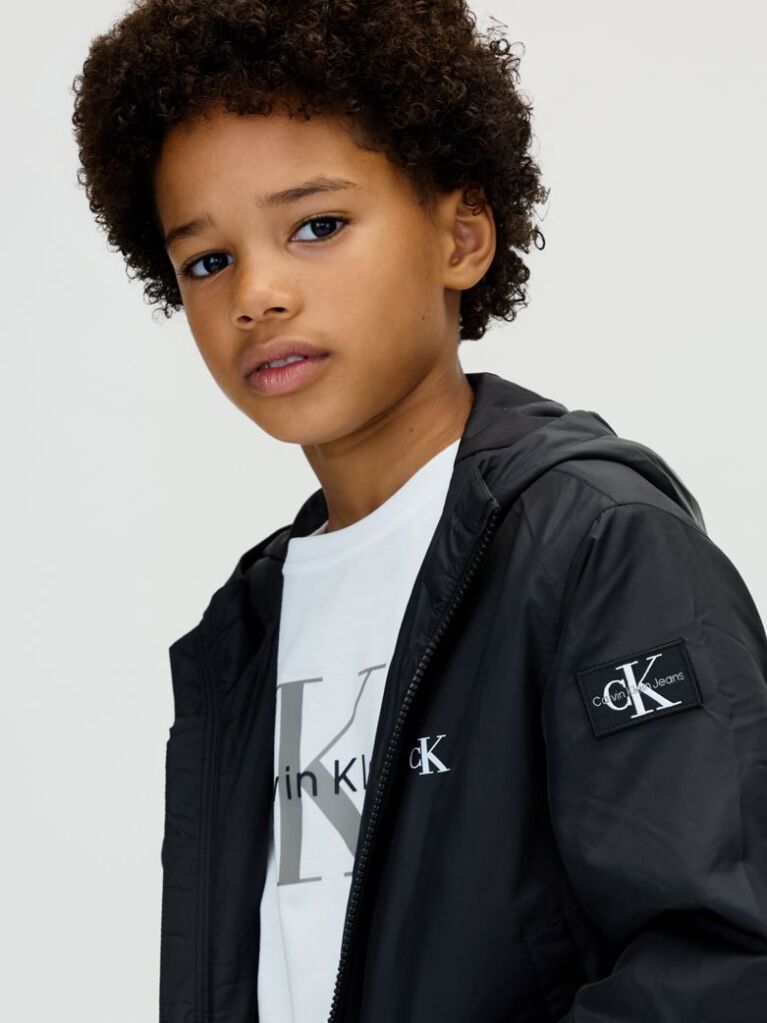 Black Hooded Harrington Jacket  Boys