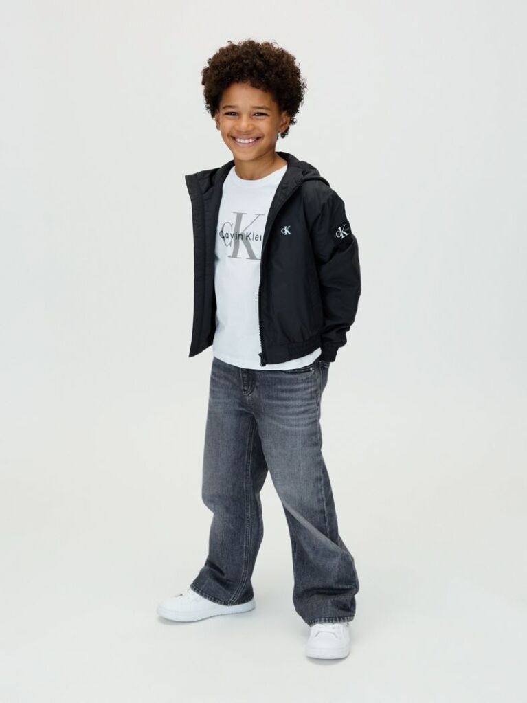 Black Hooded Harrington Jacket  Boys