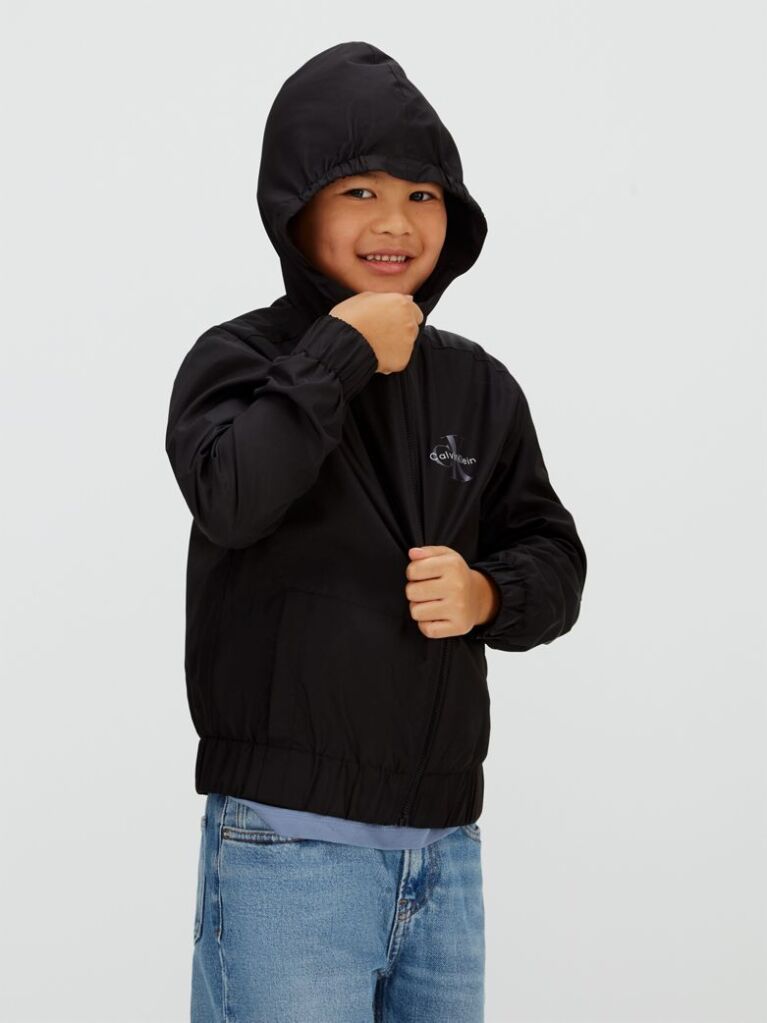 Black Relaxed Windbreaker Jacket  Boys