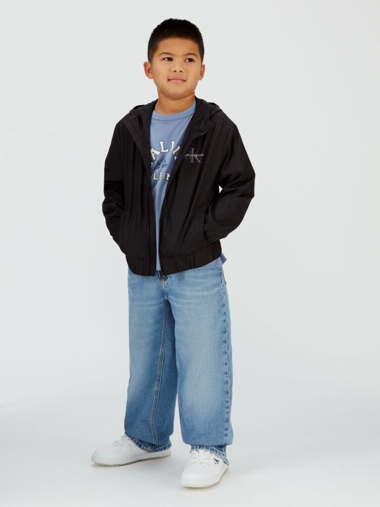Black Relaxed Windbreaker Jacket  Boys