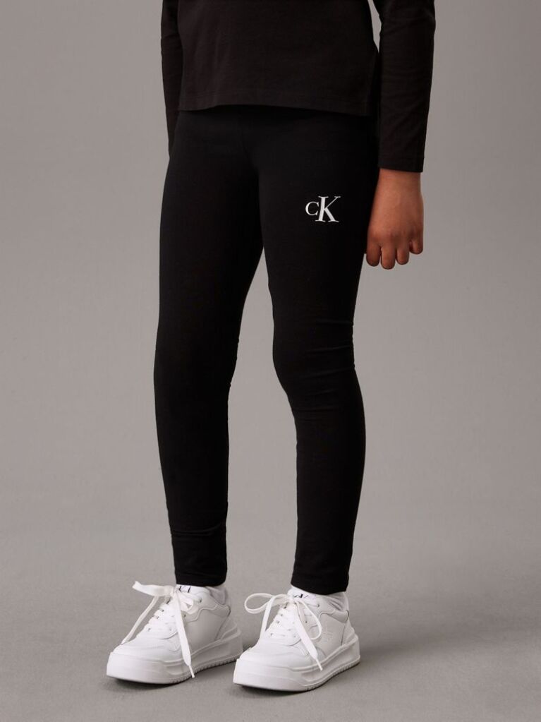 Black Slim Logo Leggings  Girls