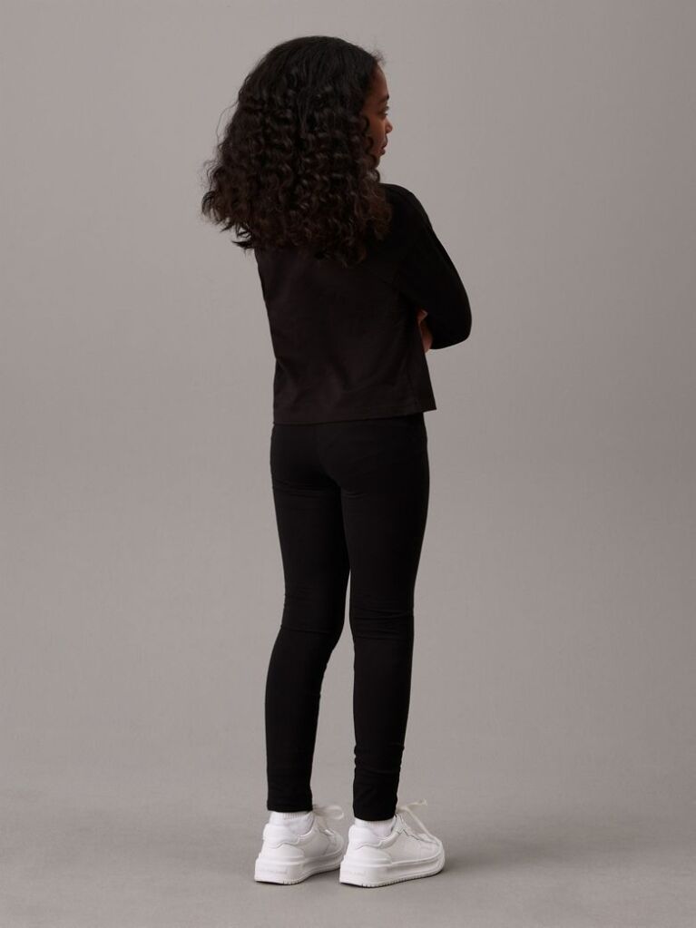Black Slim Logo Leggings  Girls
