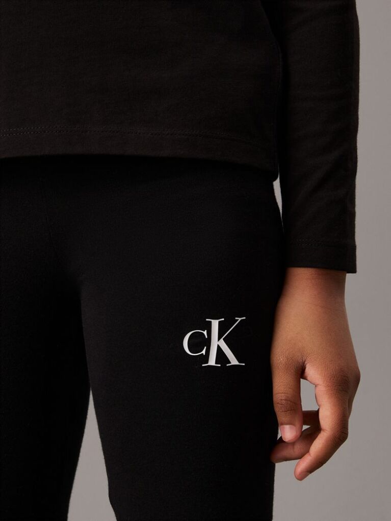 Black Slim Logo Leggings  Girls
