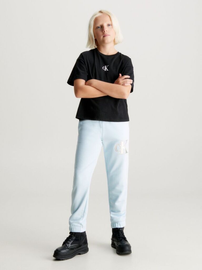 Blue Relaxed Logo Joggers  Girls