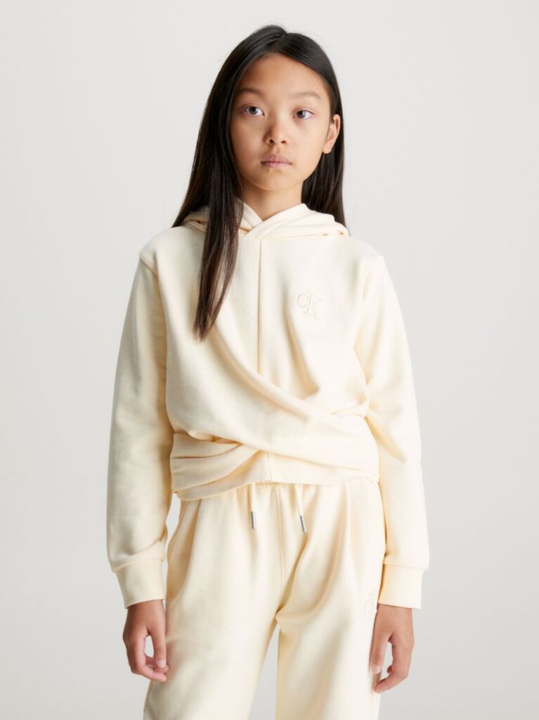Beige Soft Twist Hoodie  Girls