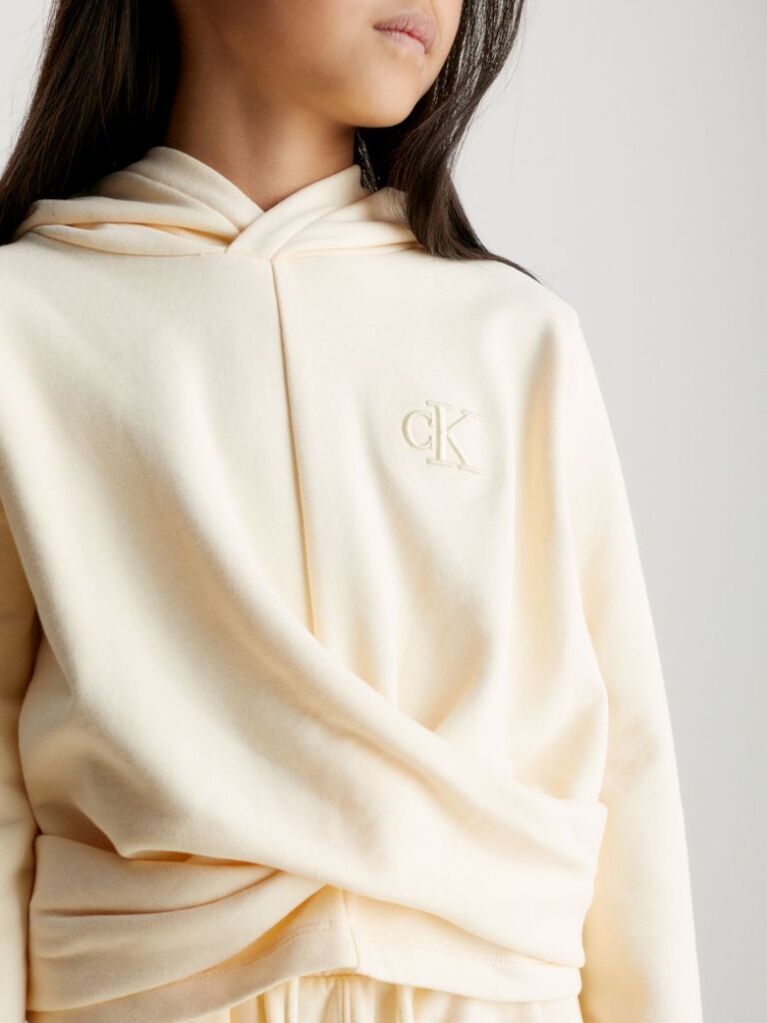 Beige Soft Twist Hoodie  Girls