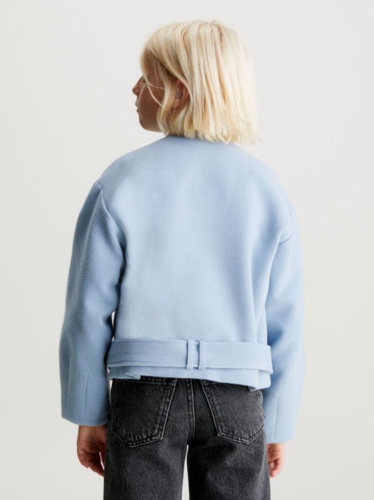 Blue Felt Wrap Jacket  Girls