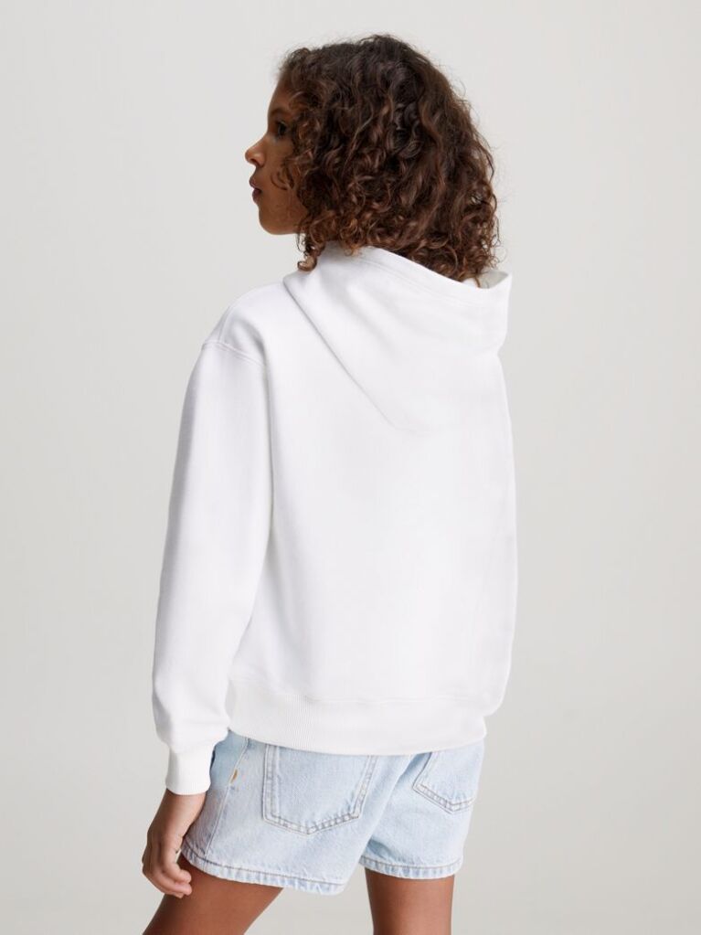White Graphic Logo Hoodie  Girls