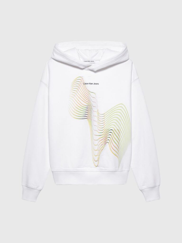 White Graphic Logo Hoodie  Girls