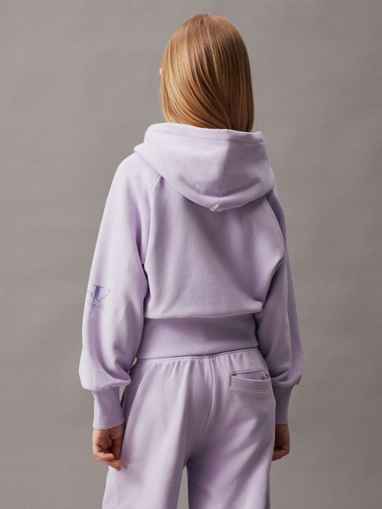 Purple Zip Through Hoodie  Girls