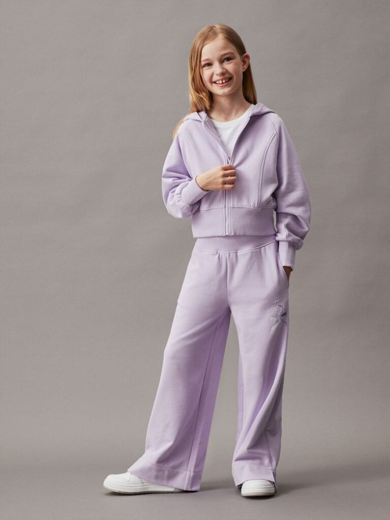 Purple Zip Through Hoodie  Girls