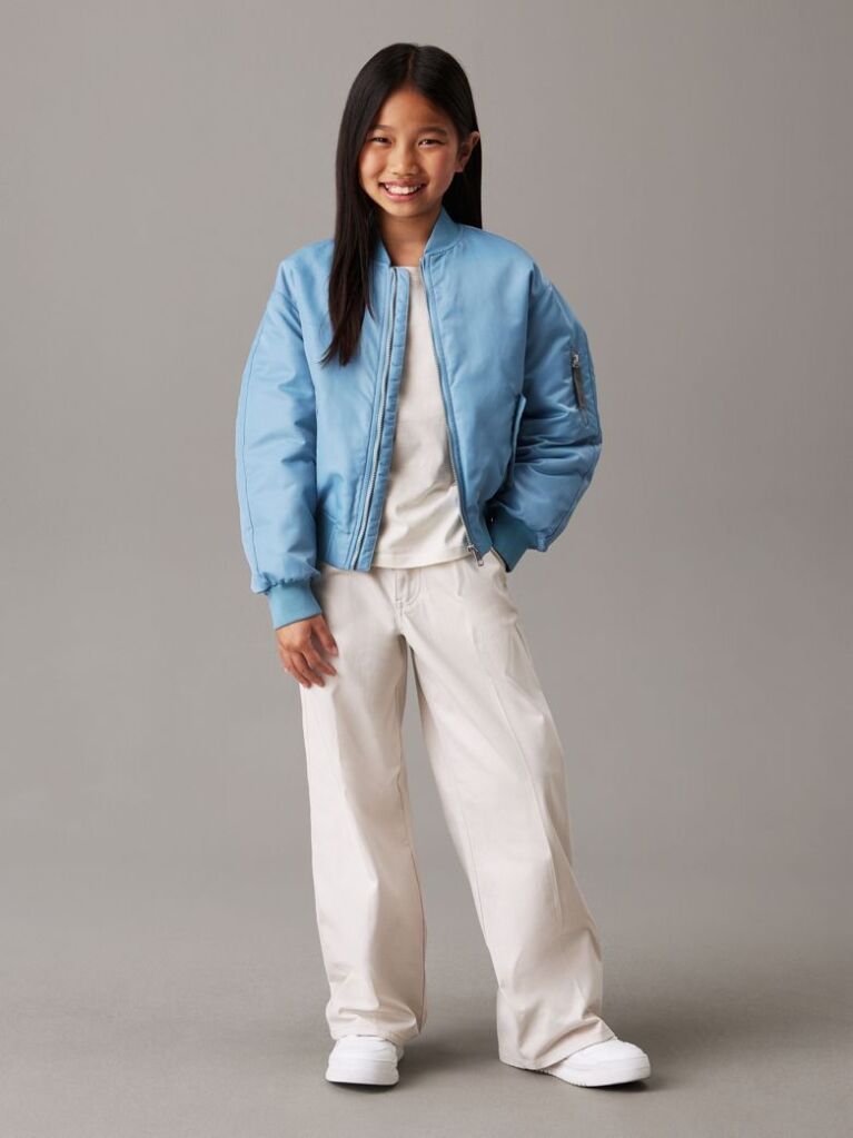 Grey High Rise Wide Leg Chino Trousers  Girls