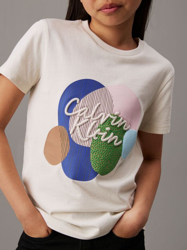 Μπεζ Άνετο T-Shirt Με Πολύχρωμο Σχέδιο  Κορίτσι