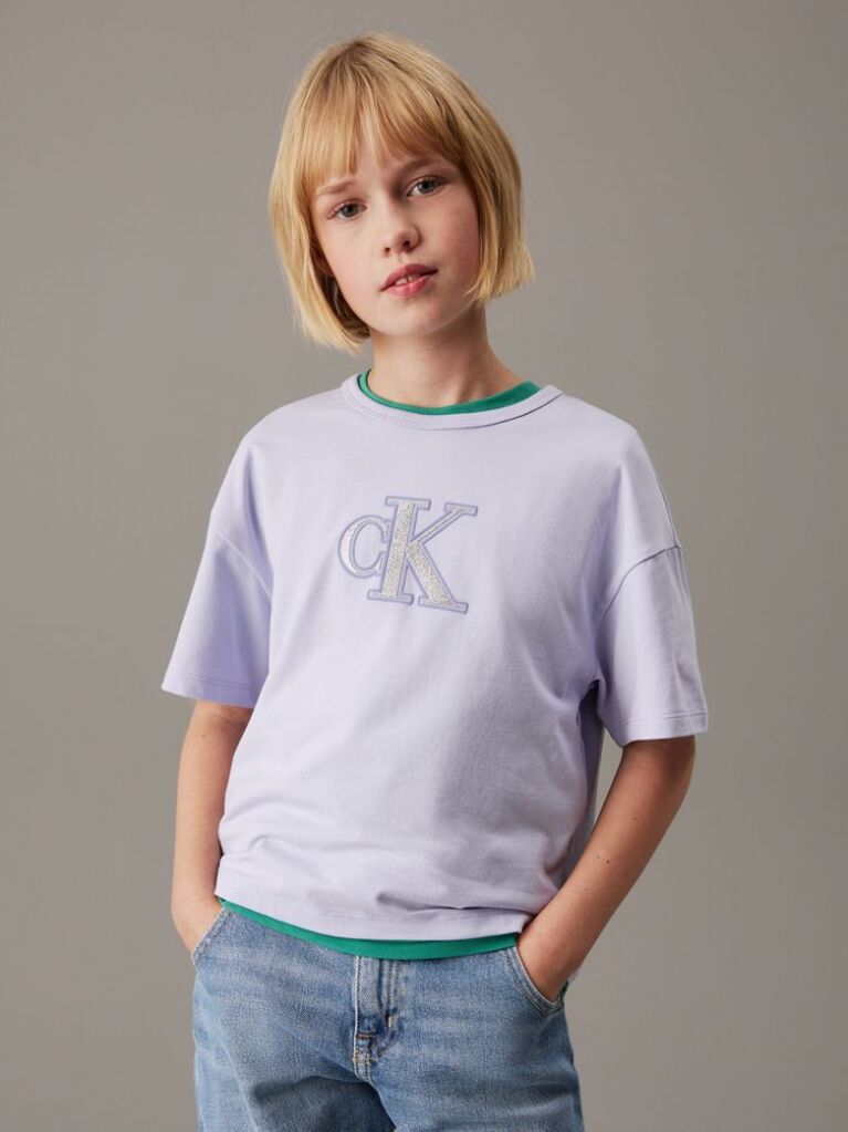 Μοβ T-shirt Με Λογότυπο Σε Boxy Γραμμή  Κορίτσι
