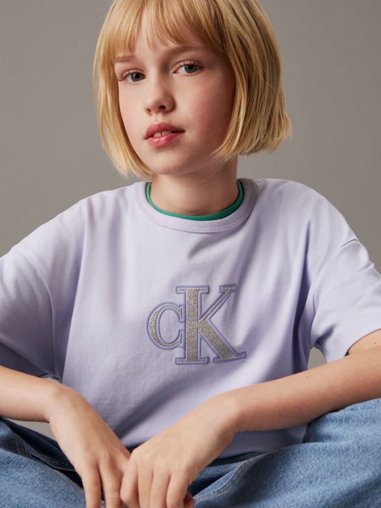 Μοβ T-shirt Με Λογότυπο Σε Boxy Γραμμή  Κορίτσι
