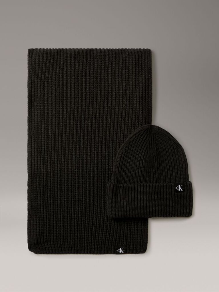 Black Kids' Scarf & Beanie Set  Kids Unisex