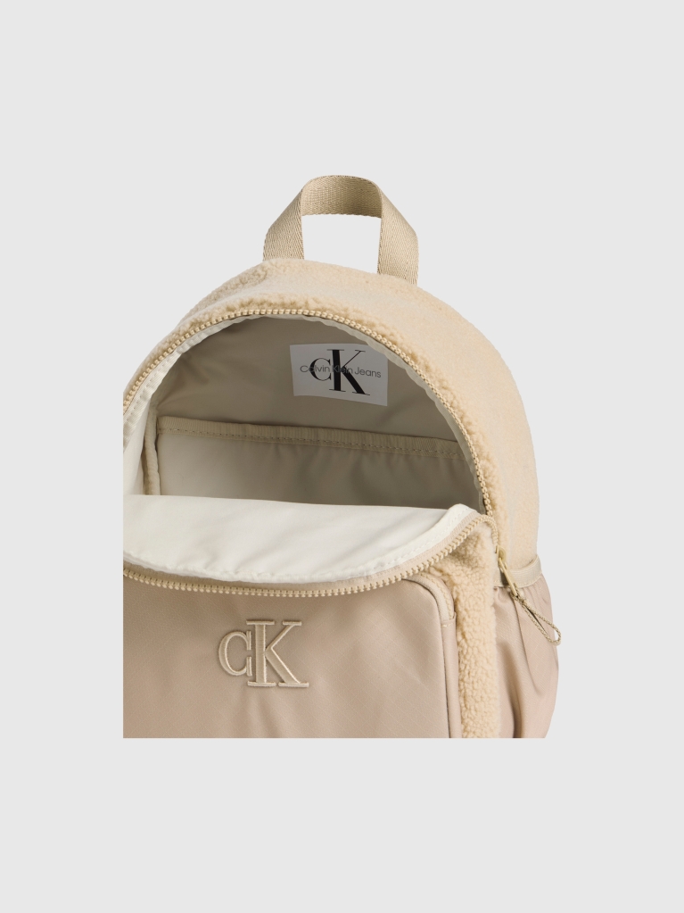 Beige Teddy Medium Backpack  Kids Unisex