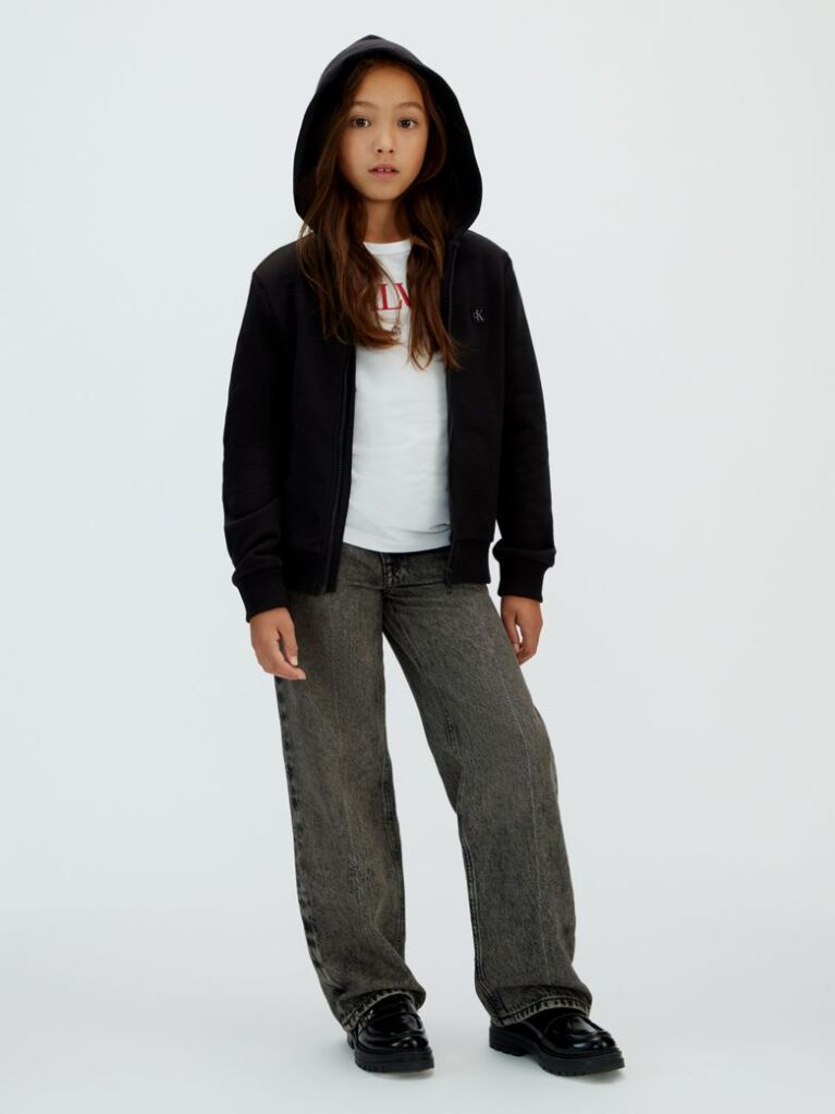Black Zip Hoodie  Kids Unisex
