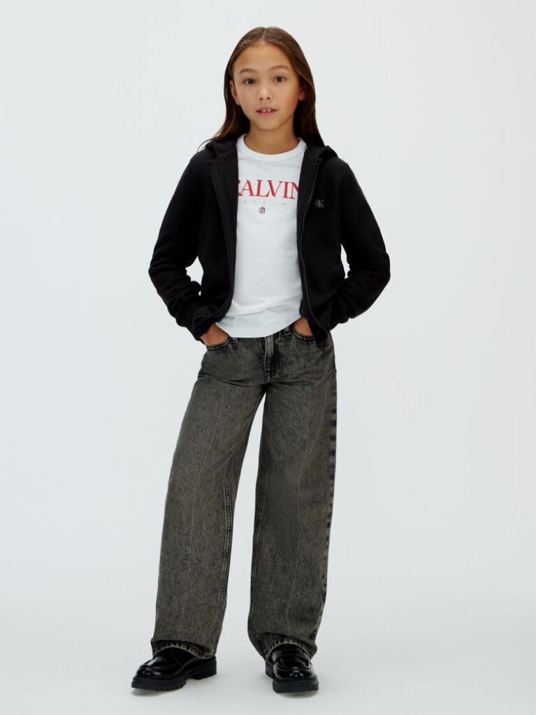 Black Zip Hoodie  Kids Unisex