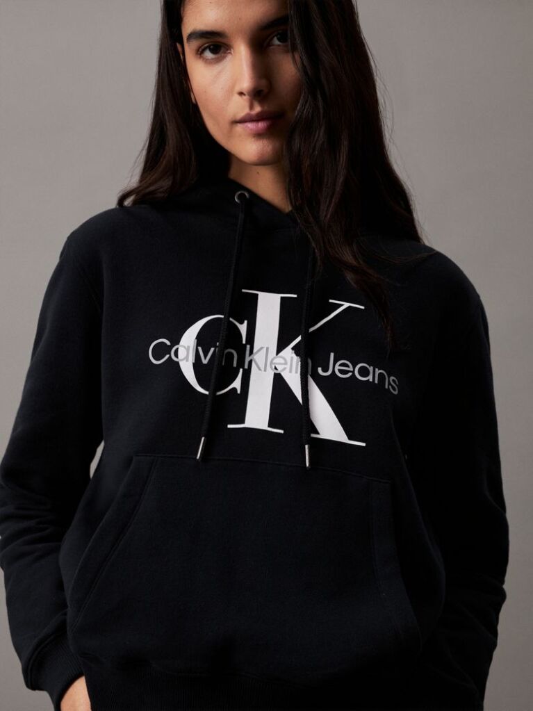 Μαύρο Hoodie Με Μονόγραμμα  Γυναίκα
