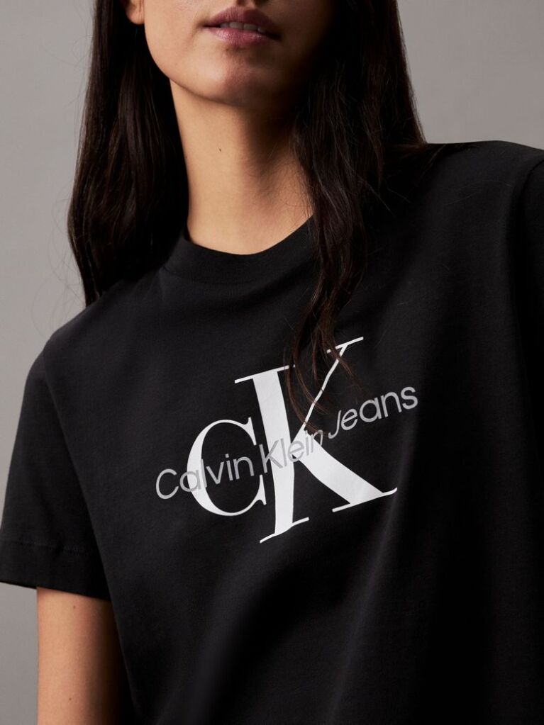 Μαύρο T-Shirt Με Μονόγραμμα  Γυναίκα