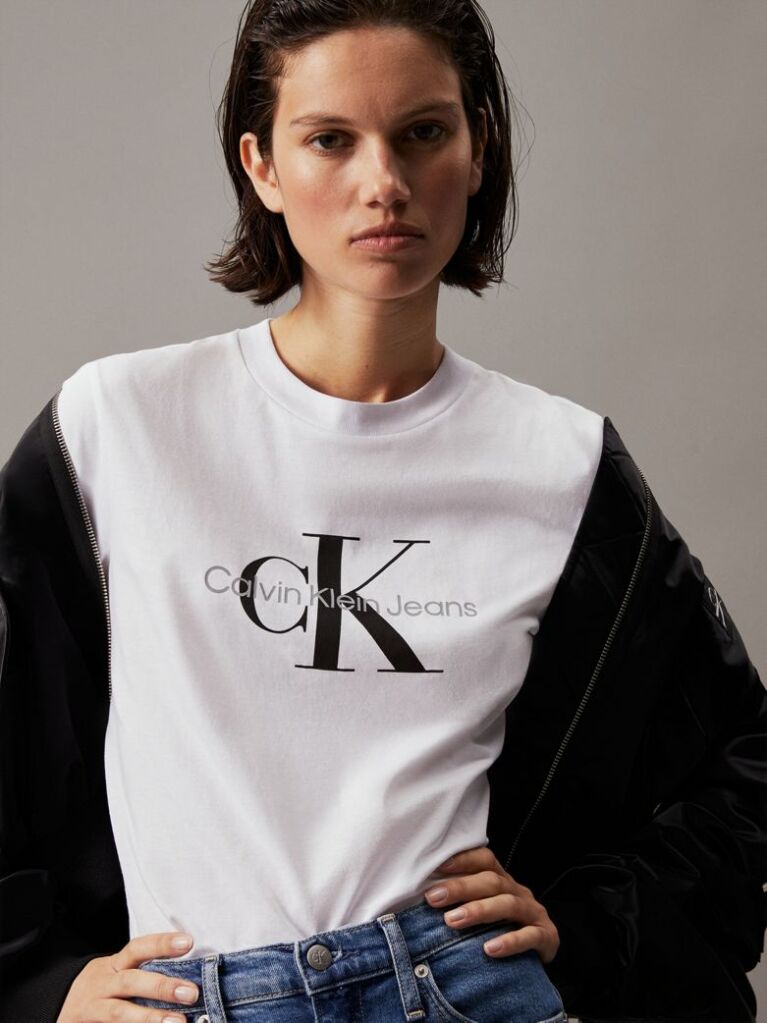 Λευκό T-Shirt Με Μονόγραμμα  Γυναίκα