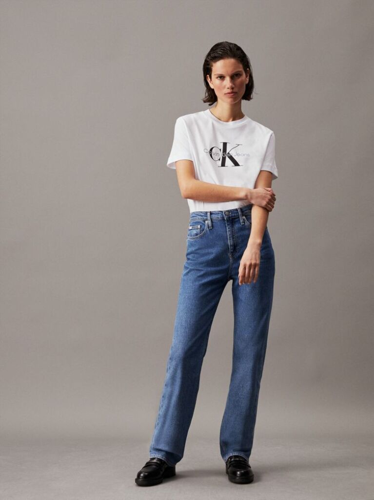 Λευκό T-Shirt Με Μονόγραμμα  Γυναίκα