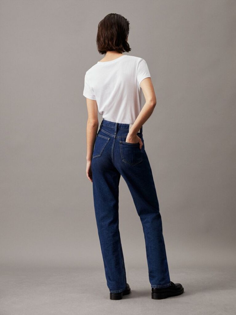 Λευκό Slim T-Shirt Από Οργανικό Βαμβάκι Με Λογότυπο  Γυναίκα