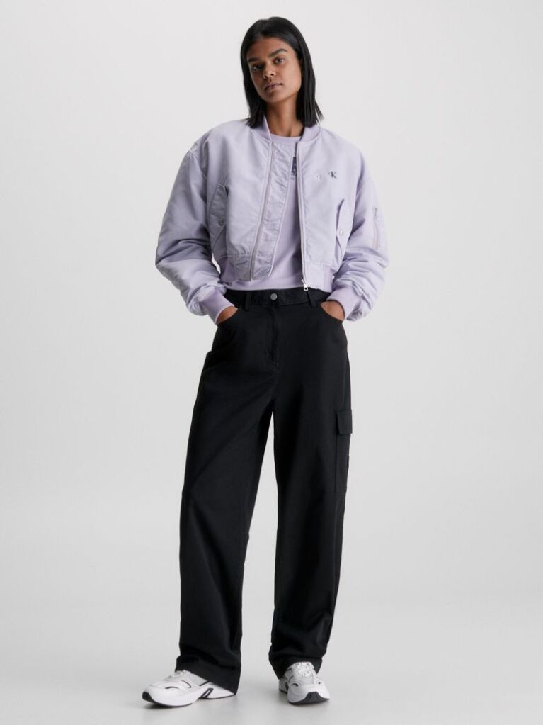 Black Cotton Twill Cargo Pants  Women
