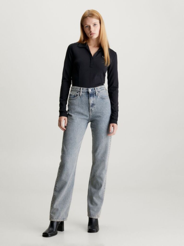 Denim High Rise Straight Jeans  Women