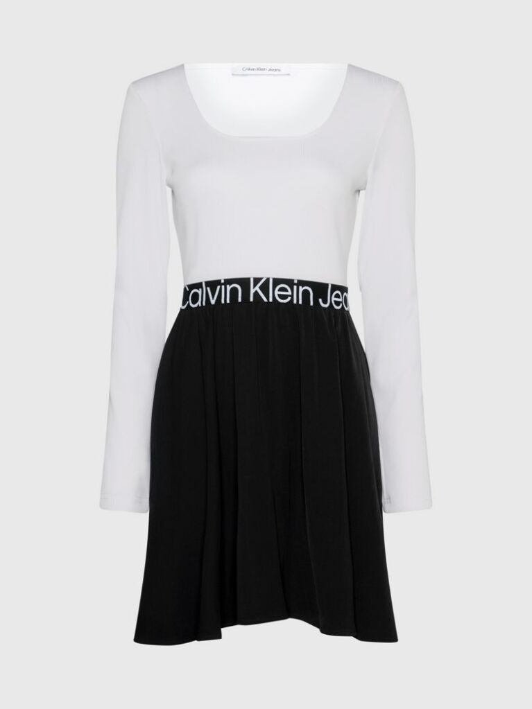 Multi Logo Tape Long Sleeve Dress  Women