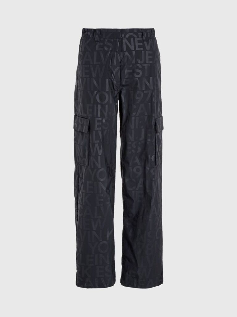 Black All-Over Logo Cargo Pants  Women