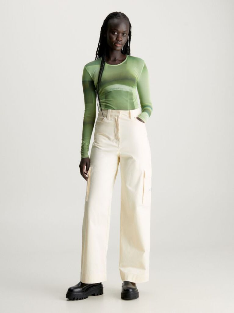 Yellow Straight Cotton Cargo Pants  Women