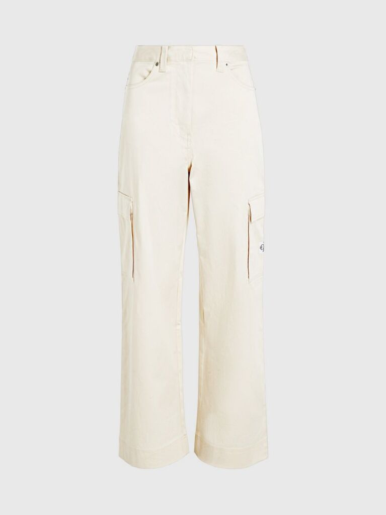 Yellow Straight Cotton Cargo Pants  Women