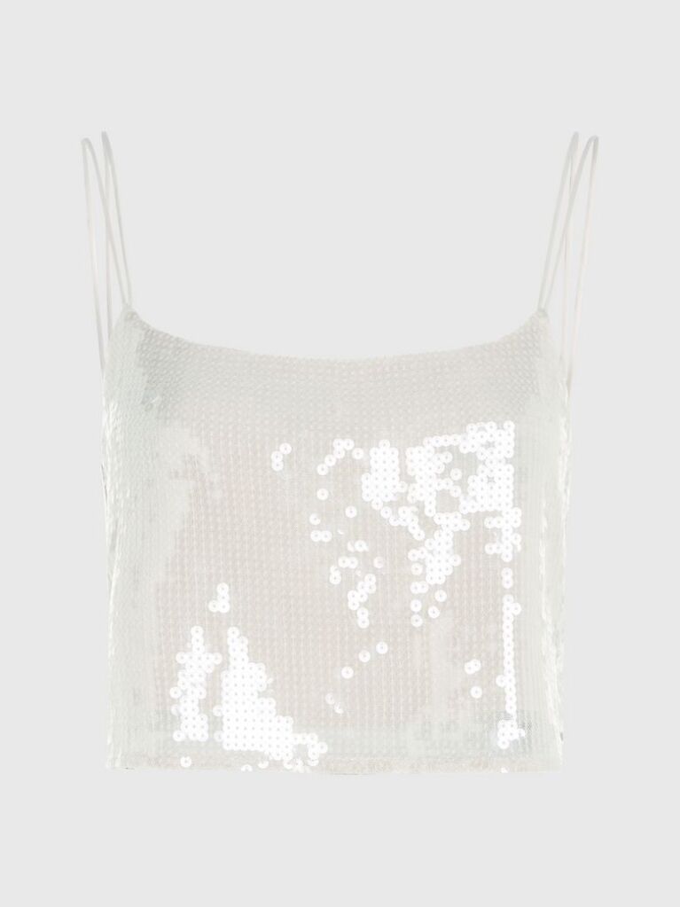 Beige Sequin Camisole Top  Women