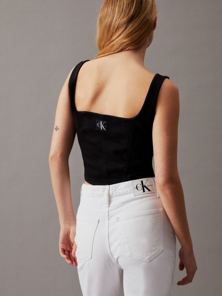 Black Denim Bustier Top  Women