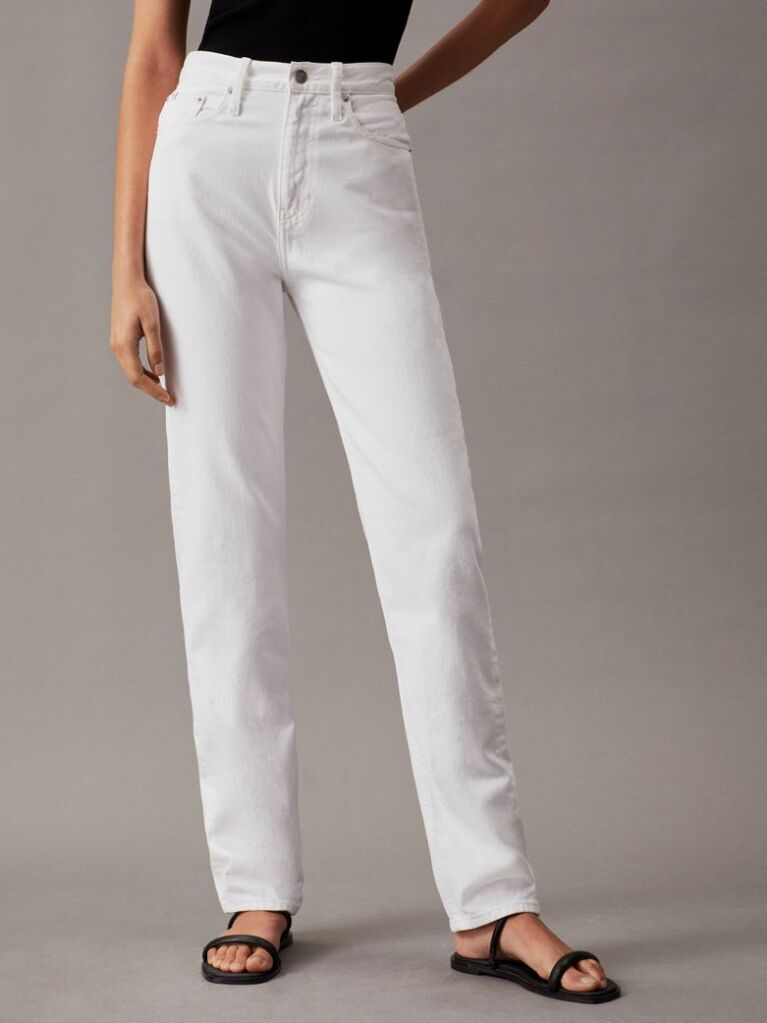 White Authentic Slim Straight Jeans  Women