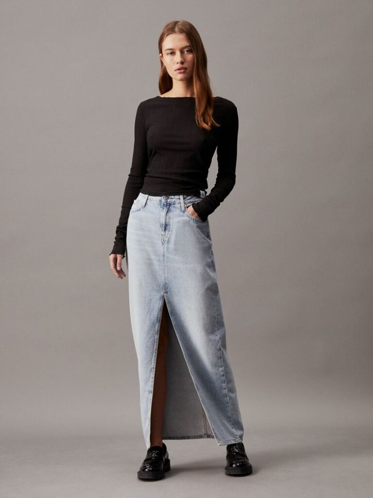 Denim Denim Maxi Skirt  Women