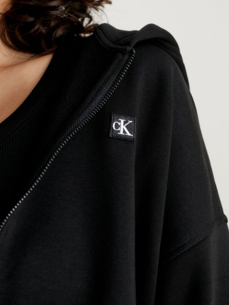 Μαύρο Cropped Hoodie Με Φερμουάρ  Γυναίκα
