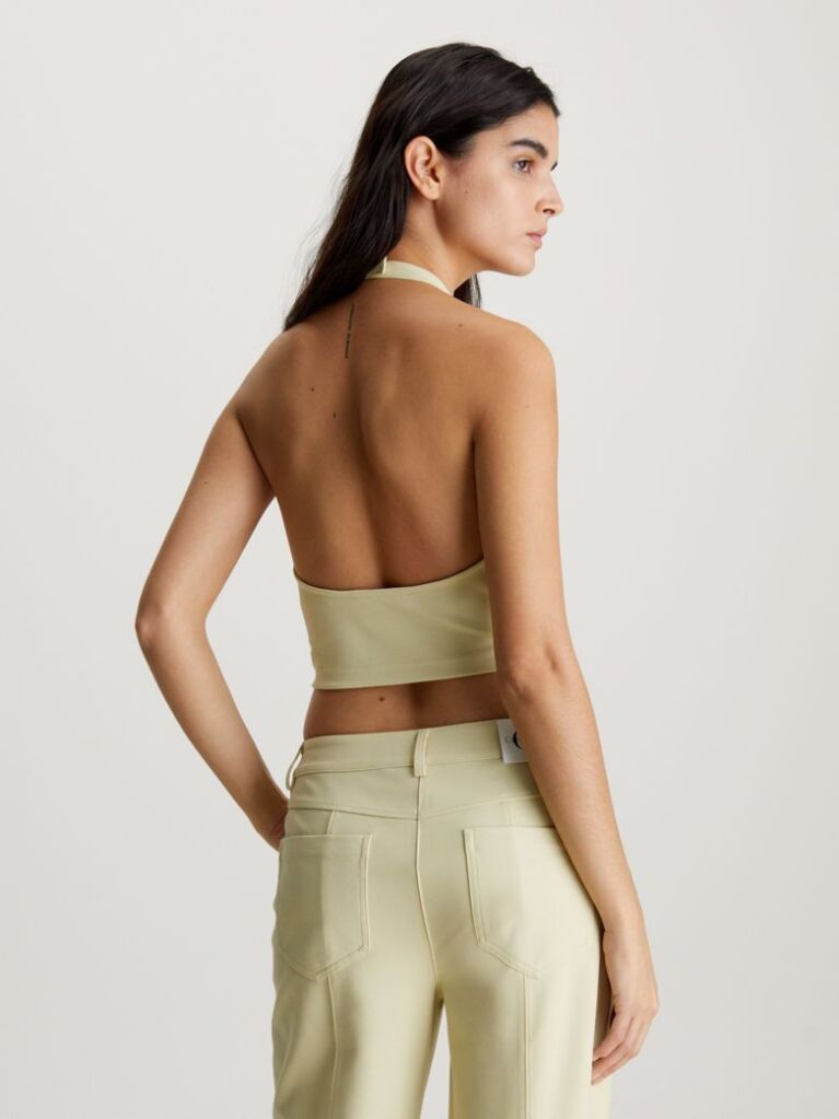 Green Coated Milano Halter Neck Top  Women