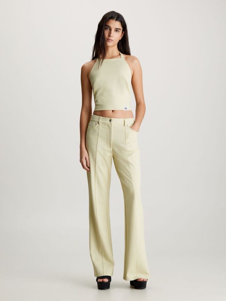 Green Coated Milano Halter Neck Top  Women