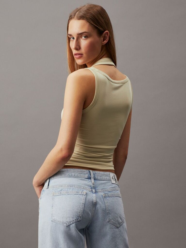 Green Soft Jersey Layered Tank Top  Women