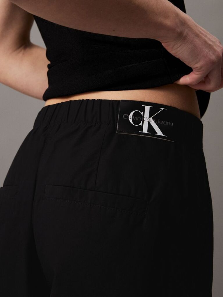 Black Cotton Straight Cargo Pants  Women