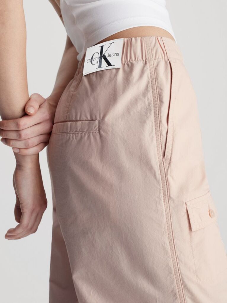 Pink Cotton Straight Cargo Pants  Women