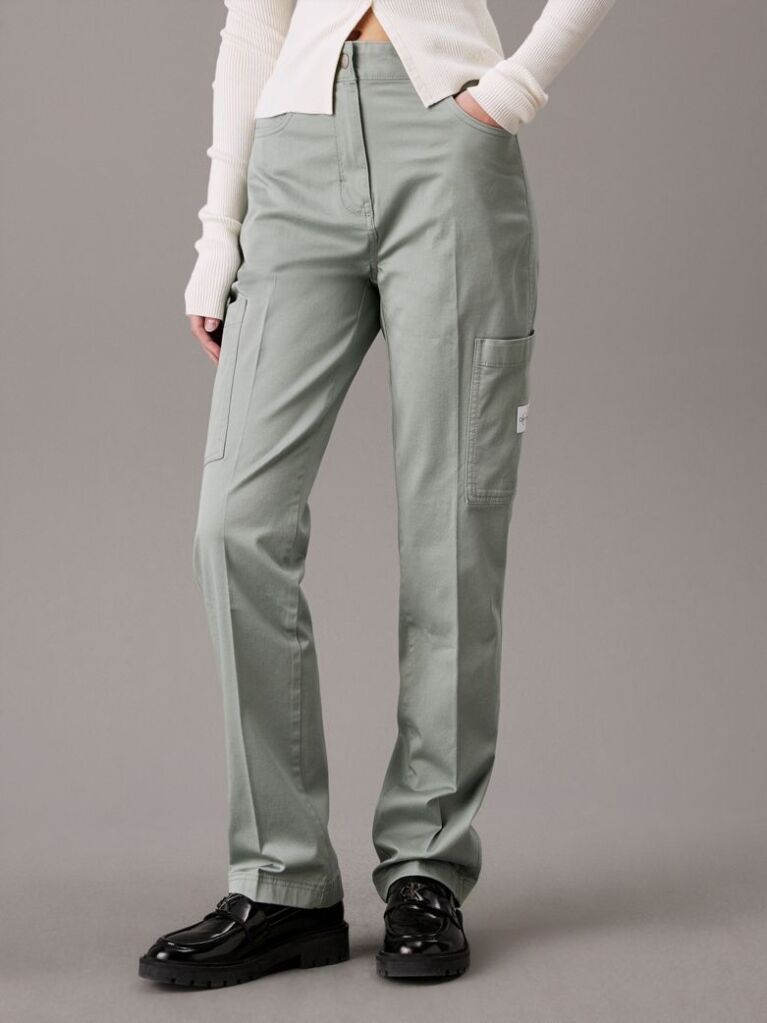 Green Woven Straight Pant  Women